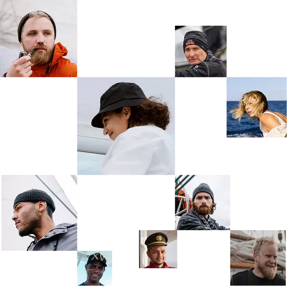 Les portraits des membres de l'équipage, incluant le capitaine, le second, le maître de bords et plus du trois-mâts le Belem.